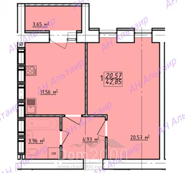 For sale:  1-room apartment in the new building - Елизаветинская ул., Osnovianskyi (9806-047) | Dom2000.com