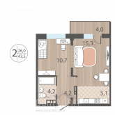 For sale:  2-room apartment in the new building - улица Варламова, 104, Irkutsk city (10612-105) | Dom2000.com