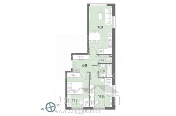 For sale:  2-room apartment in the new building - Западный административный округ str., Moscow city (10563-178) | Dom2000.com
