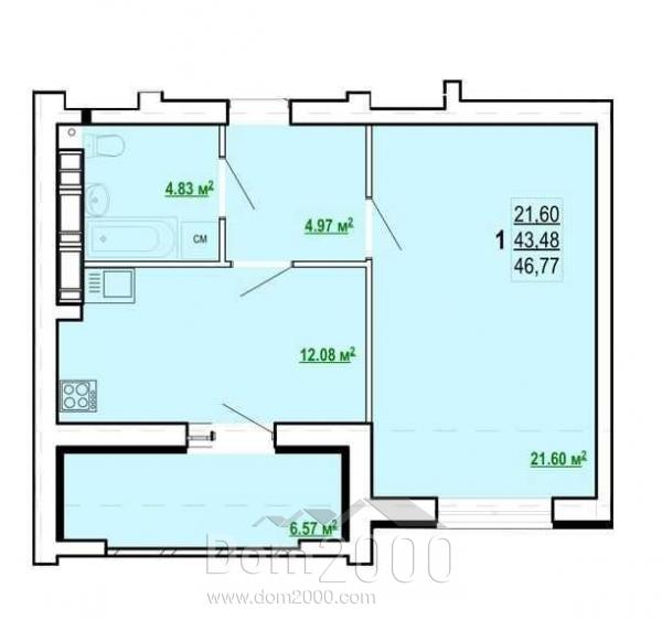For sale:  1-room apartment in the new building - Победы просп., Harkiv city (9986-187) | Dom2000.com