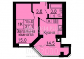 For sale:  1-room apartment in the new building - Мартынова ул., 34, Sofiyivska Borschagivka village (10513-211) | Dom2000.com