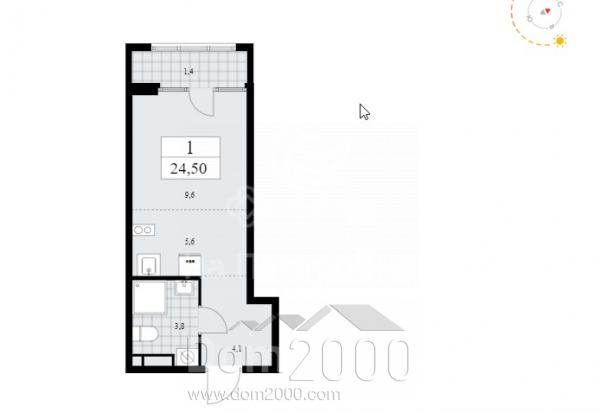 For sale:  1-room apartment in the new building - улица Зорге, 25с2, Moscow city (10563-214) | Dom2000.com