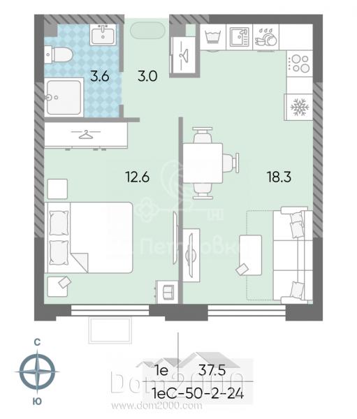 For sale:  2-room apartment in the new building - Западный административный округ str., Moscow city (10563-286) | Dom2000.com