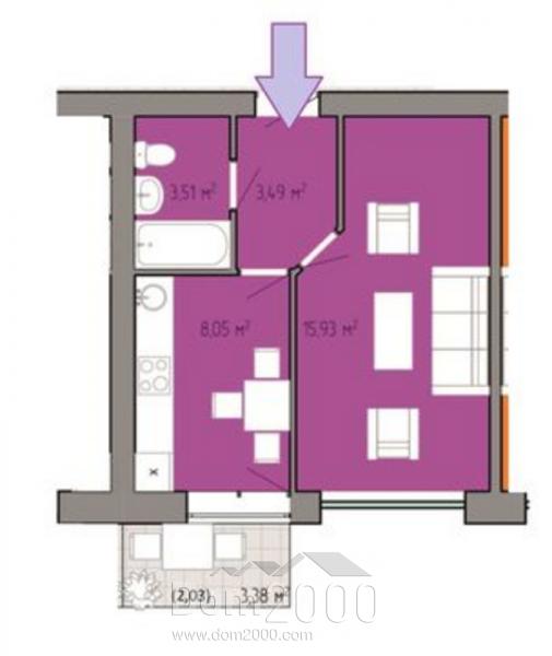 For sale:  1-room apartment - Вильямса Академика ул. д.95, Kyivs'kyi (9798-289) | Dom2000.com