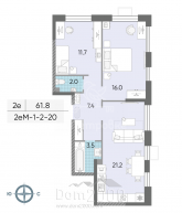 For sale:  3-room apartment in the new building - район Солнцево, Moscow city (10563-290) | Dom2000.com