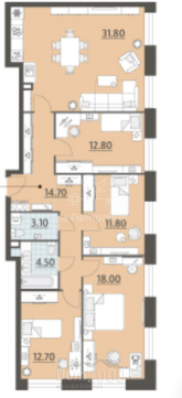 For sale:  4-room apartment in the new building - улица Архитектора Щусева, 14, Moscow city (10562-381) | Dom2000.com