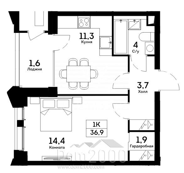 For sale:  1-room apartment in the new building - проспект Лихачёва, 16к2 str., Moscow city (10562-419) | Dom2000.com