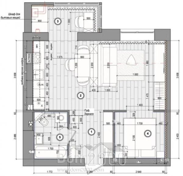 For sale:  1-room apartment in the new building - Dnipropetrovsk city (9793-482) | Dom2000.com