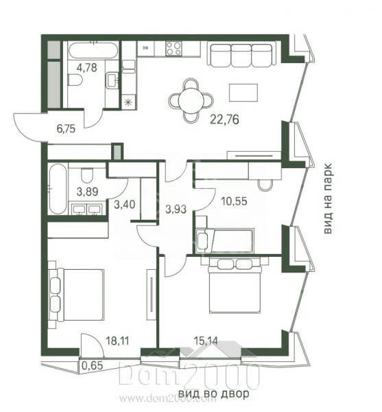 For sale:  3-room apartment in the new building - 3-й Красногорский проезд, 5, Moscow city (10562-486) | Dom2000.com
