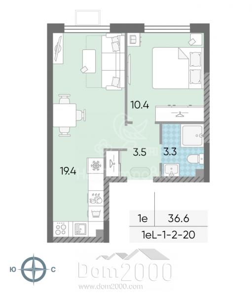 For sale:  2-room apartment in the new building - Западный административный округ str., Moscow city (10562-563) | Dom2000.com
