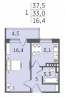 For sale:  1-room apartment in the new building - 32-й микрорайон, 19, Angarsk city (10289-640) | Dom2000.com #73640751