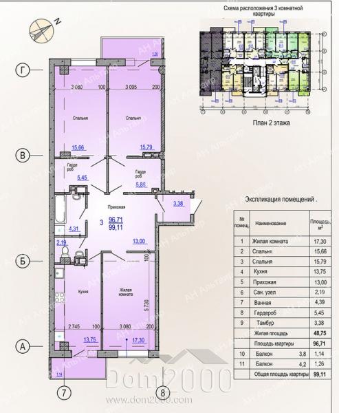 Продам трехкомнатную квартиру в новостройке - Гвардейцев-Широнинцев ул., Московский (9810-780) | Dom2000.com