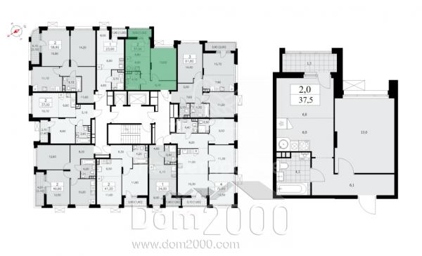 Продам двухкомнатную квартиру в новостройке - к10.1.2, д. Прокшино (10562-796) | Dom2000.com