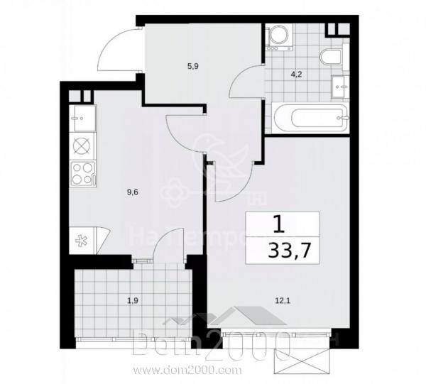 For sale:  1-room apartment in the new building - Russia (10562-842) | Dom2000.com