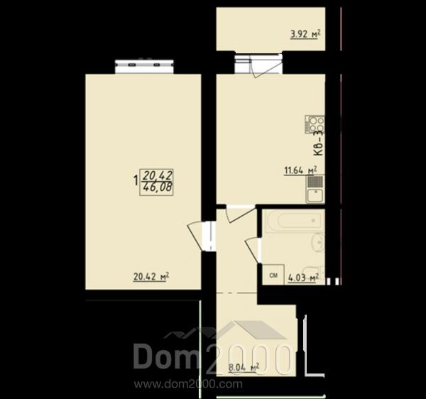 For sale:  1-room apartment in the new building - ул. Елизаветинская Левада, Osnovianskyi (9807-884) | Dom2000.com