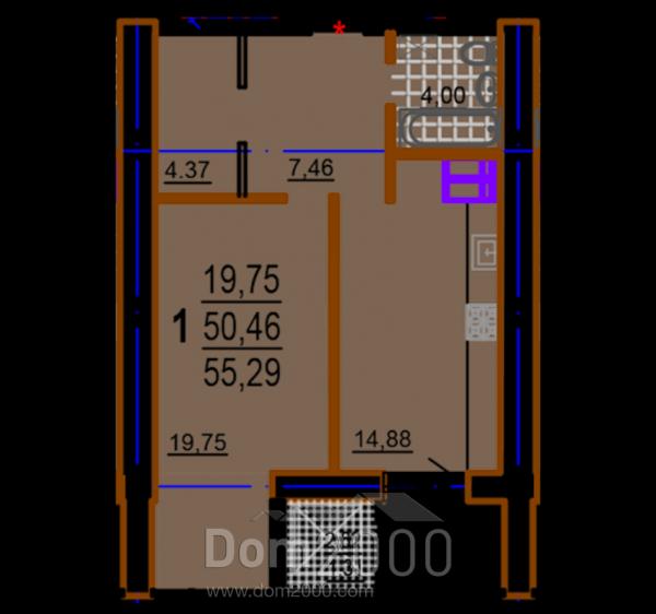 For sale:  1-room apartment in the new building - Шекспира ул., Шевченківський (9807-891) | Dom2000.com