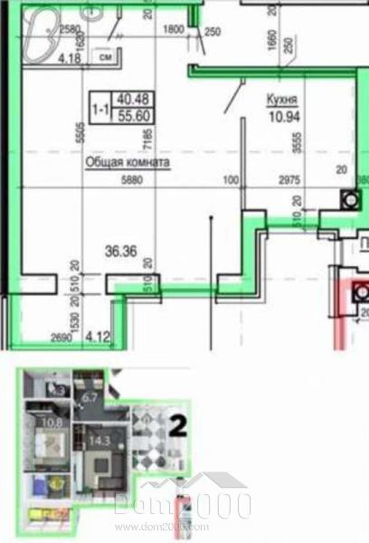 For sale:  2-room apartment in the new building - Красная ул. д.37, Tsentralnyi (5610-893) | Dom2000.com