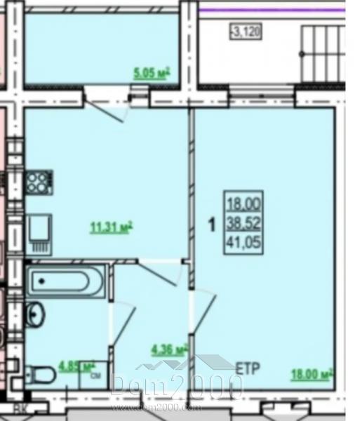 For sale:  1-room apartment in the new building - Победы пр., Шевченківський (9805-920) | Dom2000.com