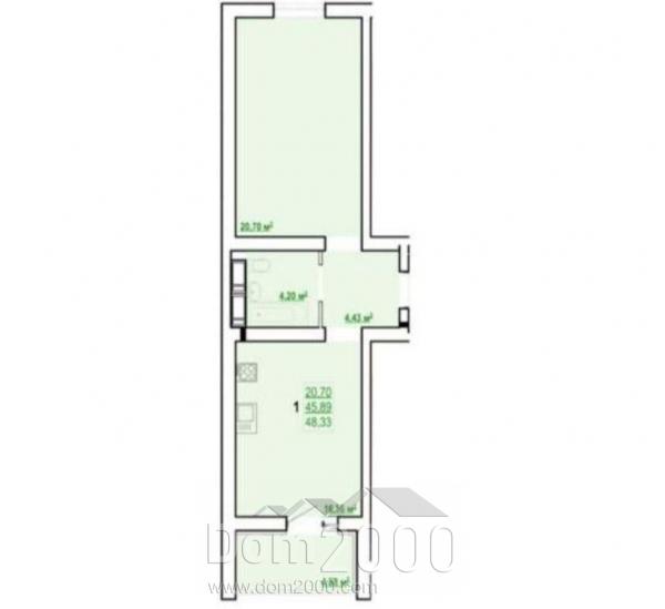 Продам однокомнатную квартиру в новостройке - Полтавский Шлях ул., г. Харьков (9988-923) | Dom2000.com