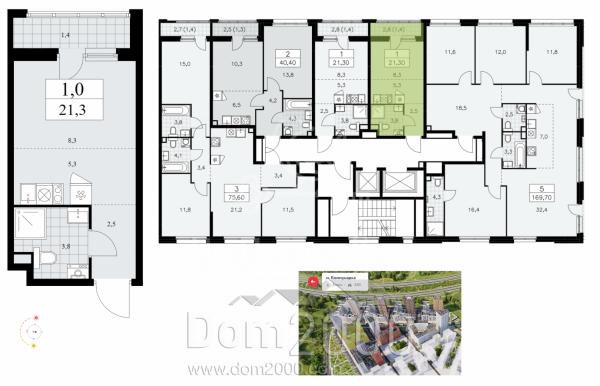 For sale:  1-room apartment in the new building - Russia (10562-967) | Dom2000.com